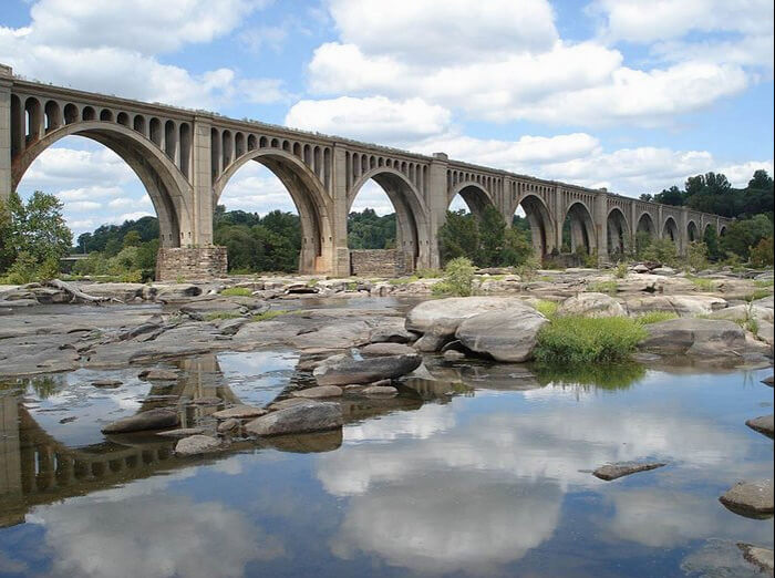 Railway bridge over a river